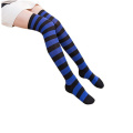 Wholesale  thigh high colorful stripe plus size opaque stockings world for cosplay